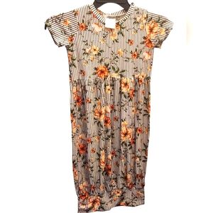 Studio 504 Girl's Floral Striped Midi Dress